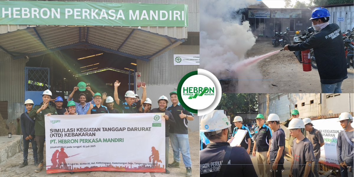 Simulasi Keadaan Tanggap Darurat (KTD) Kebakaran PT Hebron Perkasa Mandiri Perkuat Budaya K3 di Lingkungan Kerja